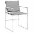 Afuera Living Contemporary Steel Garden Dining Set in White Finish