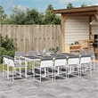 Afuera Living Contemporary Steel Garden Dining Set in White Finish