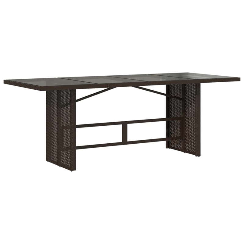 Afuera Living 9 Piece Rattan Garden Dining Set in Brown/Cream white