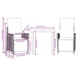 Afuera Living Contemporary 3 Piece Rattan Garden Dining Set in Black