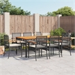 Afuera Living 9 Piece Rattan Garden Dining Set in Black/Cream White