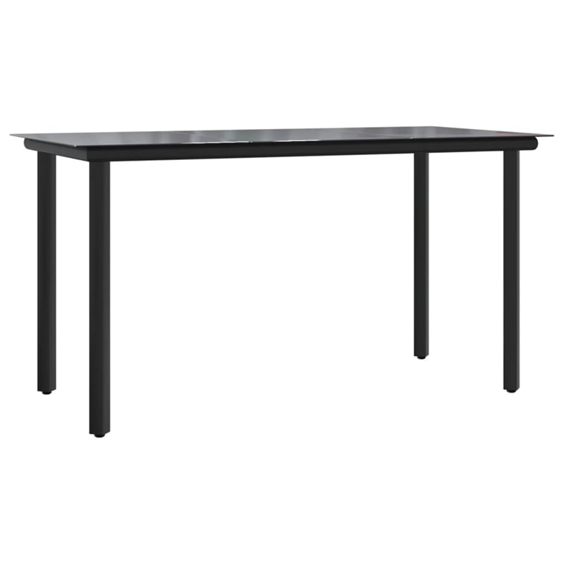 Afuera Living Rattan Garden Dining Set with Cushions in Black
