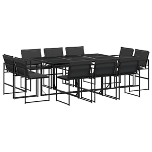 Afuera Living 11 Piece Garden Dining Set with Cushions in Black