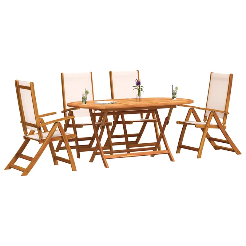 Afuera Living Contemporary 5 Piece Garden Dining Set in Brown