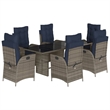 Afuera Living Contemporary 7 Piece Garden Dining Set in Gray