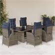 Afuera Living Contemporary 7 Piece Garden Dining Set in Gray