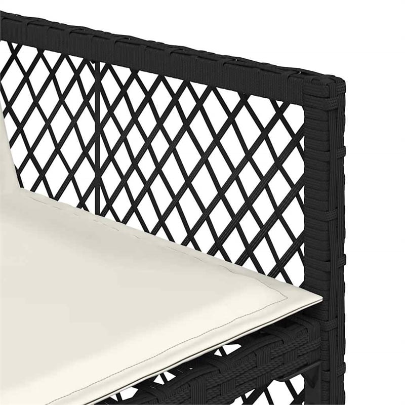 Afuera Living 5 Piece Poly Rattan Garden Dining Set in Black/Cream White