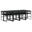 Afuera Living 9 Piece Rattan Garden Dining Set in Black/Cream White