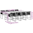 Afuera Living 9 Piece Rattan Garden Dining Set in Black/Cream White