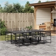 Afuera Living 9 Piece Rattan Garden Dining Set in Black/Cream White