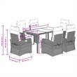 Afuera Living 7 Piece Rattan Garden Dining Set in Black/Cream White