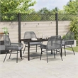 Afuera Living 5 Piece Poly Rattan Garden Dining Set with Cushions in Black