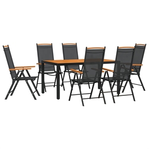 afuera living contemporary 7 piece garden dining set in black