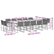 Afuera Living 14 Piece Poly Rattan Garden Dining Set in Black/Cream White