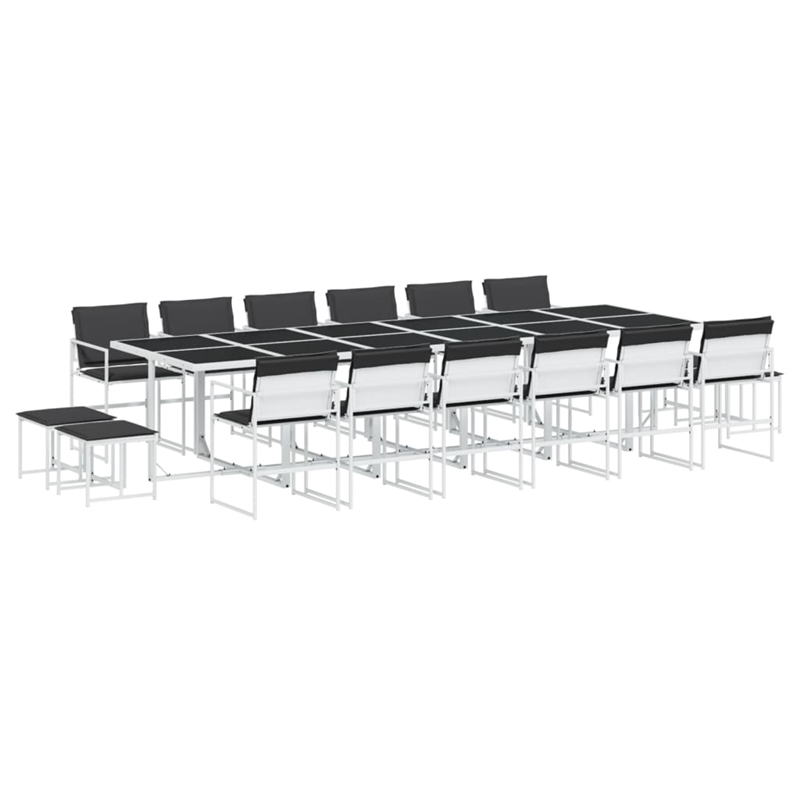 Afuera Living Contemporary Steel Garden Dining Set in Anthracite