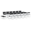 Afuera Living Contemporary Steel Garden Dining Set in Anthracite