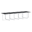 Afuera Living Contemporary Steel Garden Dining Set in Anthracite