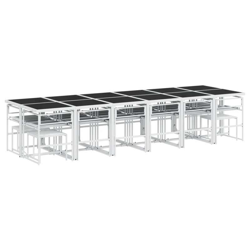 Afuera Living Contemporary Steel Garden Dining Set in Anthracite