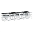 Afuera Living Contemporary Steel Garden Dining Set in Anthracite