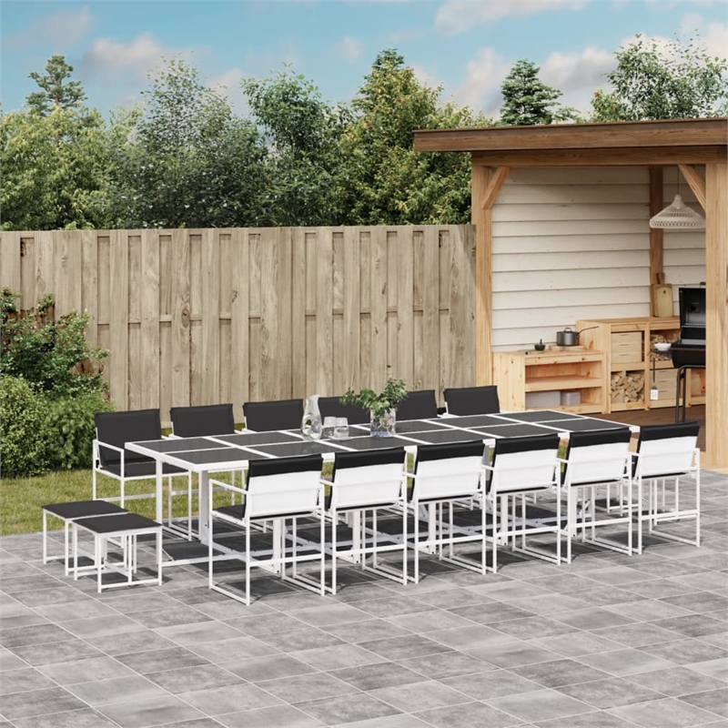 Afuera Living Contemporary Steel Garden Dining Set in Anthracite