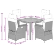 Afuera Living 5 Piece Poly Rattan Garden Dining Set in Black/Cream White