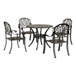 Afuera Living Contemporary 5 Piece Garden Dining Set in Bronze