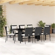 Afuera Living 9 Piece Poly Rattan Garden Dining Set in Black/Cream White