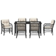 Afuera Living 7 Piece Poly Rattan Garden Dining Set with Cushions in Black