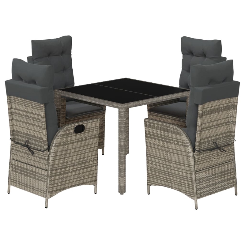 Afuera Living Contemporary 5 Piece Garden Dining Set in Gray