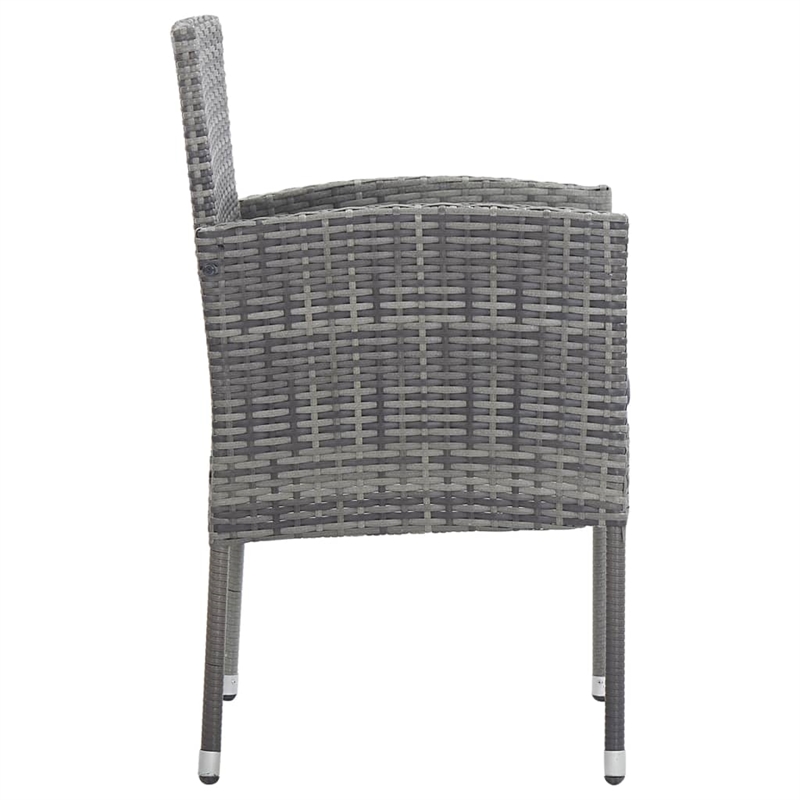 Afuera Living Contemporary 5 Piece Rattan Garden Dining Set in Black