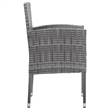 Afuera Living Contemporary 5 Piece Rattan Garden Dining Set in Black