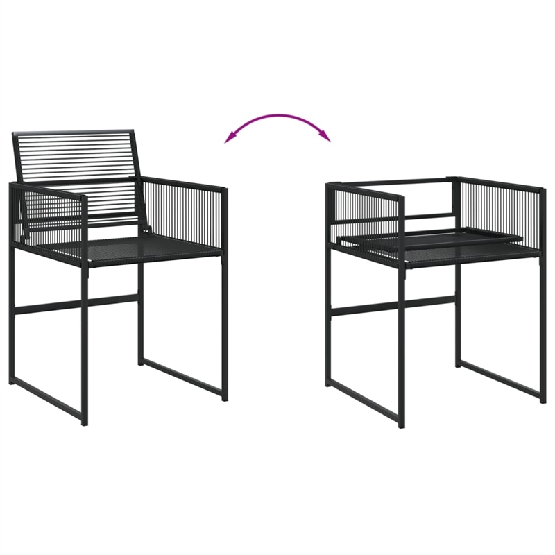 Afuera Living 9 Piece Poly Rattan Garden Dining Set in Black