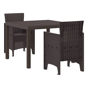 Afuera Living Contemporary Poly Rattan Garden Dining Set in Brown