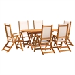 Afuera Living Contemporary 7 Piece Garden Dining Set in Cream