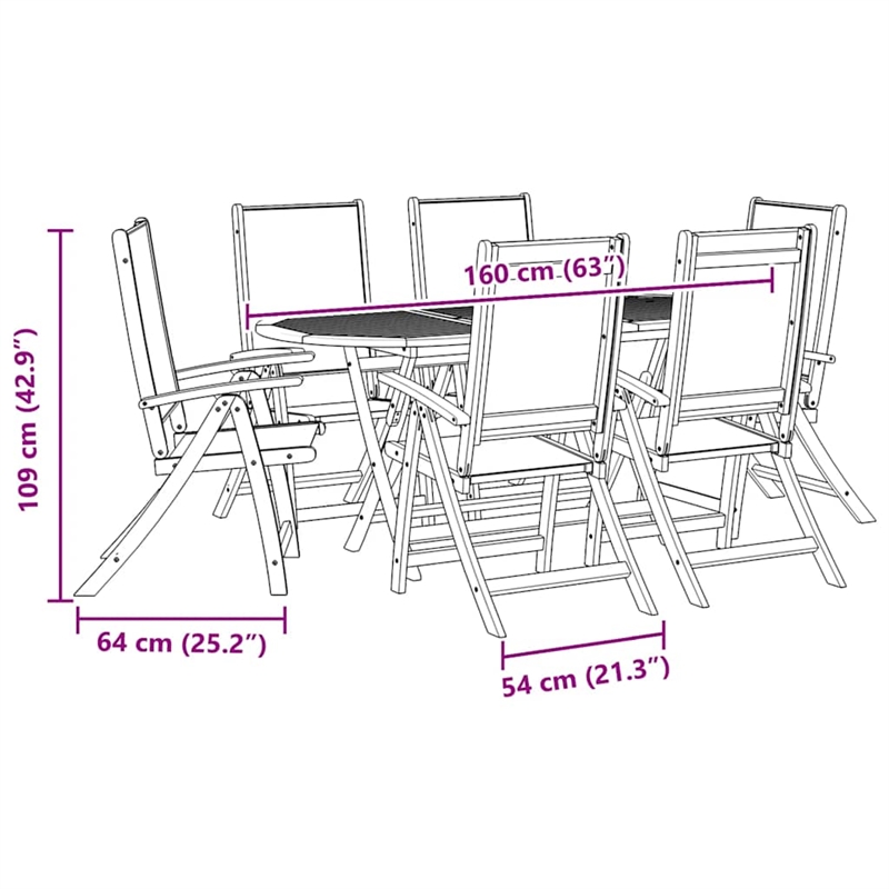Afuera Living Contemporary 7 Piece Garden Dining Set in Cream