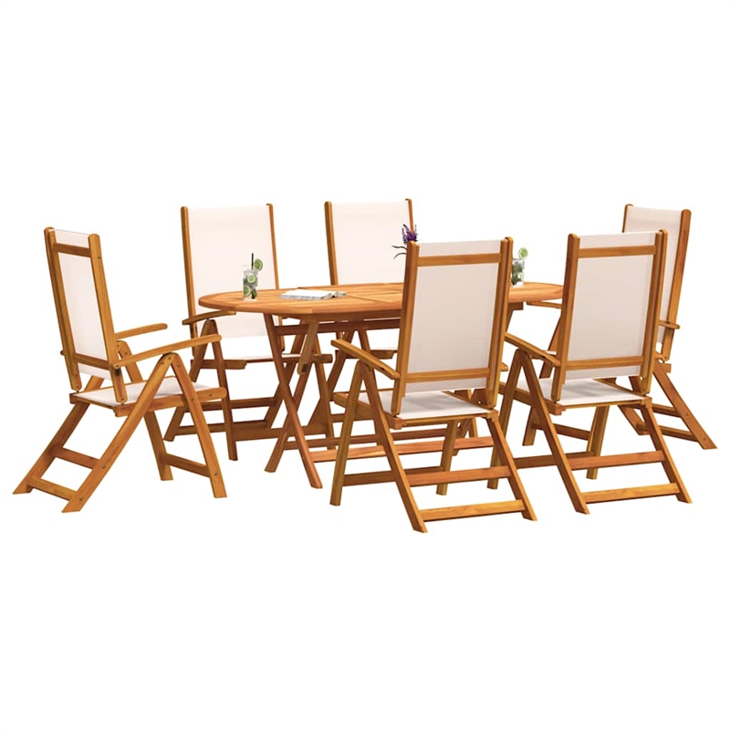 Afuera Living Contemporary 7 Piece Garden Dining Set in Cream