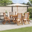 Afuera Living Contemporary 7 Piece Garden Dining Set in Cream