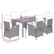 Afuera Living Contemporary Poly Rattan Garden Dining Set in Gray
