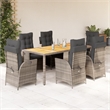 Afuera Living Contemporary Poly Rattan Garden Dining Set in Gray