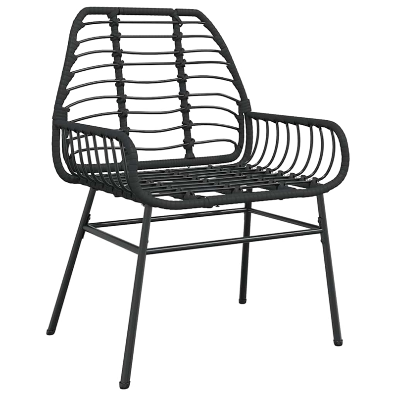 Afuera Living Contemporary Poly Rattan Garden Dining Set in Black