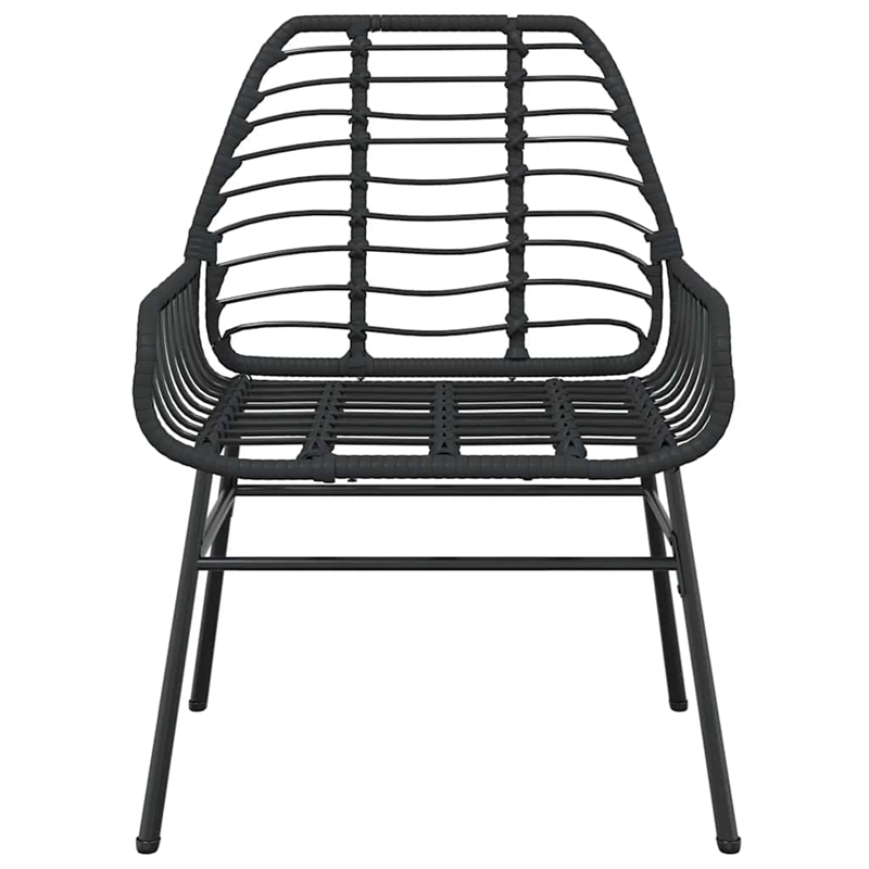 Afuera Living Contemporary Poly Rattan Garden Dining Set in Black
