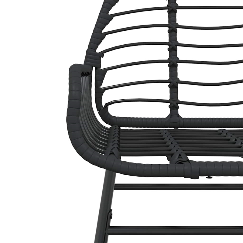 Afuera Living Contemporary Poly Rattan Garden Dining Set in Black