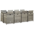 Afuera Living Contemporary Durable Rattan Garden Dining Set in Gray