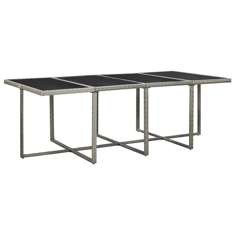 Afuera Living Contemporary Durable Rattan Garden Dining Set in Gray