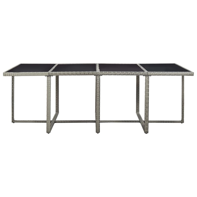 Afuera Living Contemporary Durable Rattan Garden Dining Set in Gray