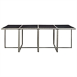 Afuera Living Contemporary Durable Rattan Garden Dining Set in Gray