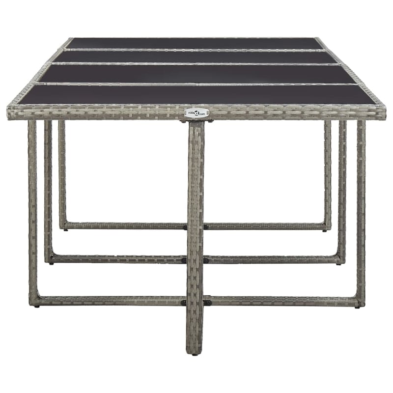 Afuera Living Contemporary Durable Rattan Garden Dining Set in Gray