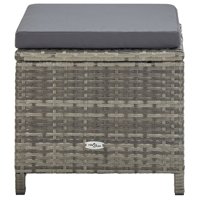 Afuera Living Contemporary Durable Rattan Garden Dining Set in Gray