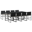 Afuera Living 9 Piece Poly Rattan Garden Dining Set in Black/Cream White