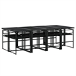 Afuera Living 9 Piece Poly Rattan Garden Dining Set in Black/Cream White